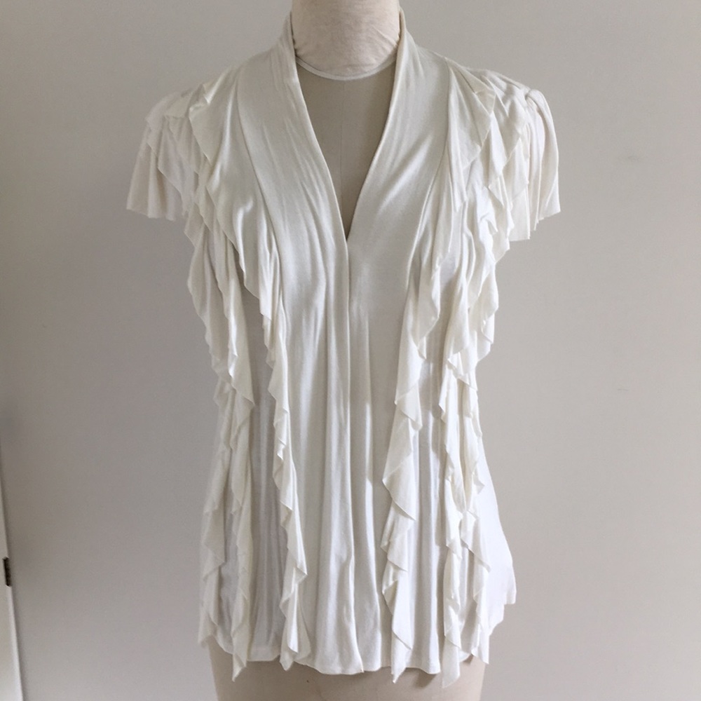 Ivory Ruffle Vest - Picture 1 of 8